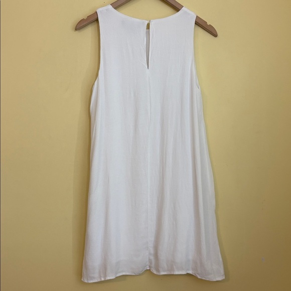 Lulus | White Viscose Blend Gauze Sleeveless Lined Round Neck Mini Dress Small - Picture 12 of 12